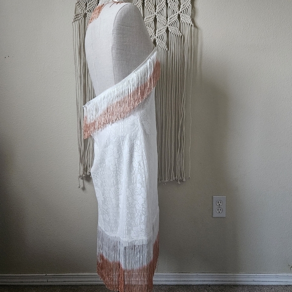 Shyanne Women's Fringe Halter Bodycon Dress L - Picture 10 of 15